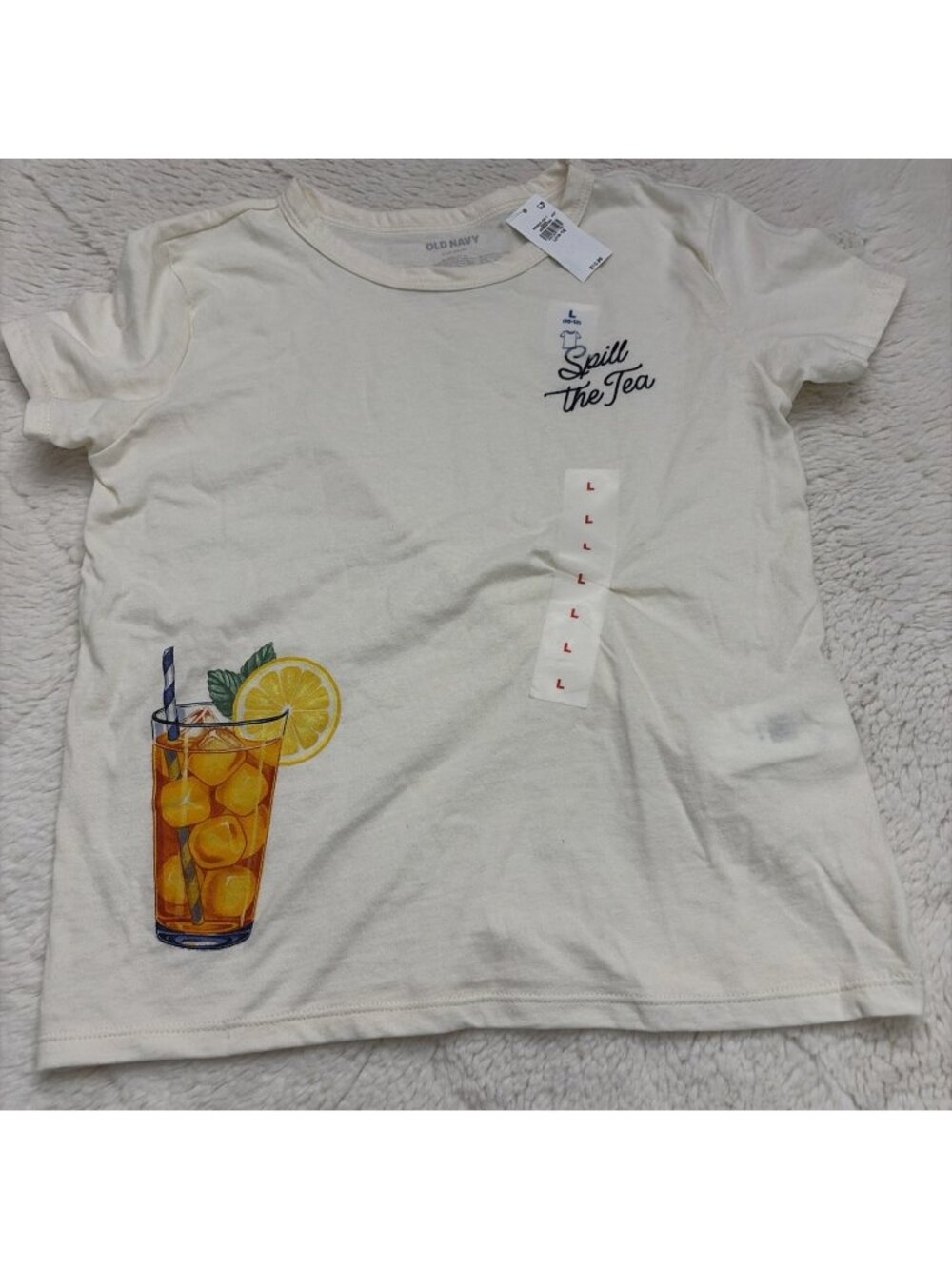 Old Navy Girls Spill The Tea Tshirt NWT L 10/12